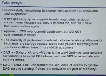 VMworld 2013: Exchange on VMware Best Practices