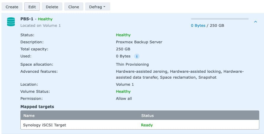 How To Synology ISCSI LUN For Proxmox Backup Server Datastore