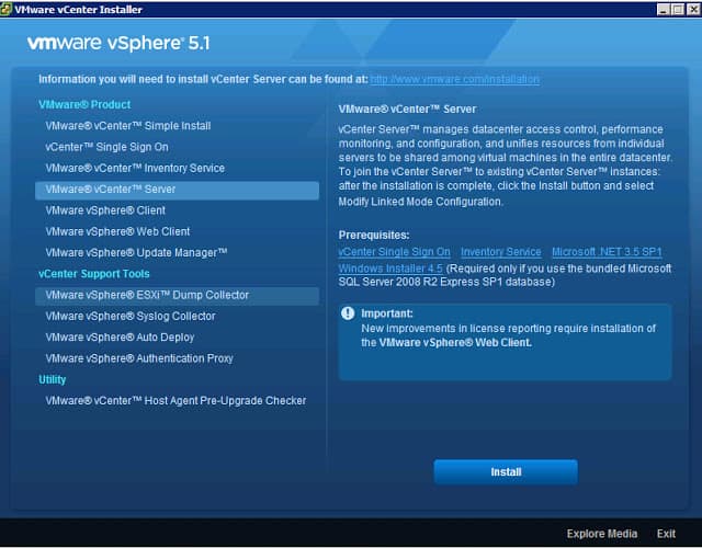 vSphere 5.1 installation