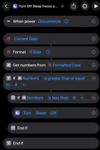 Screenshot of iOS Focus Mode automation setup in Home Assistant.